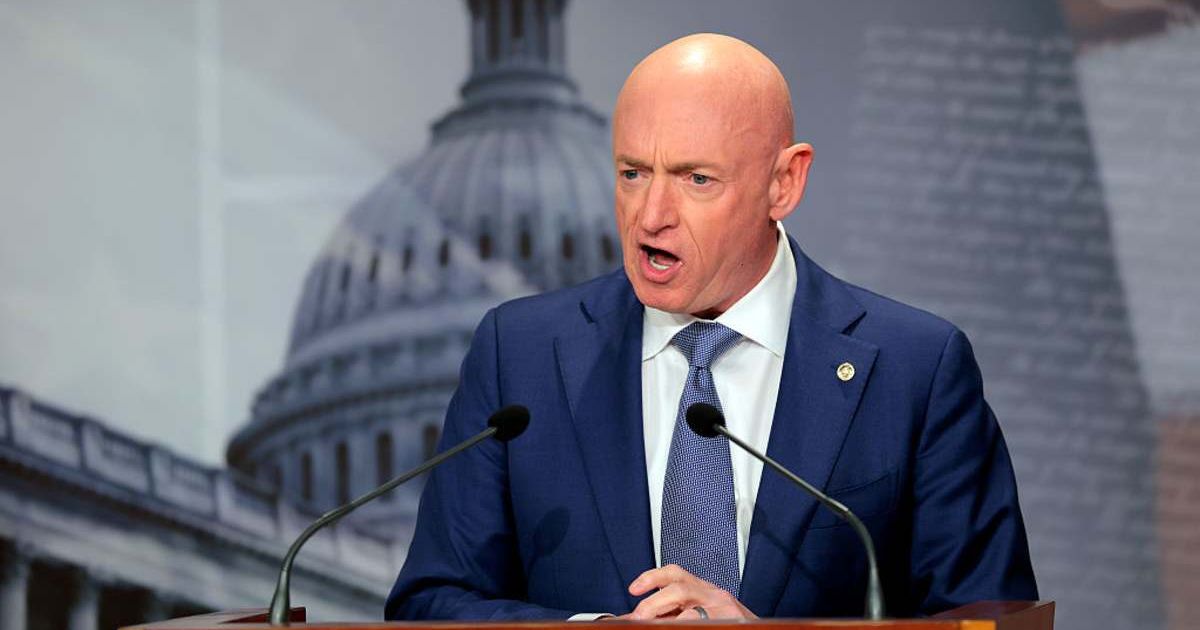 U.S. Sen. Mark Kelly (D-AZ) speaks on the failed grand jury indictment against him during a news conference at the U.S. Capitol on February 11 (Cover Image Source: Getty Images | Photo by Heather Diehl)