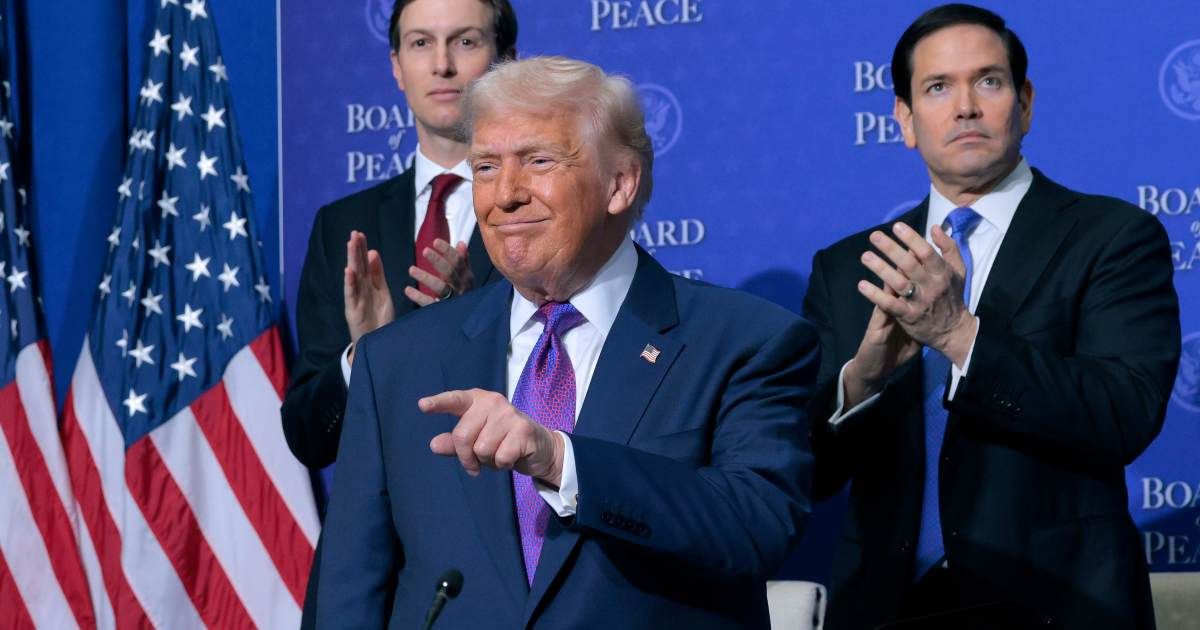 President Donald Trump arrives for the inaugural meeting of the Board of Peace at the Institute of Peace on February 19, 2026 (Cover Image Source: Getty Images | Photo by Chip Somodevilla)