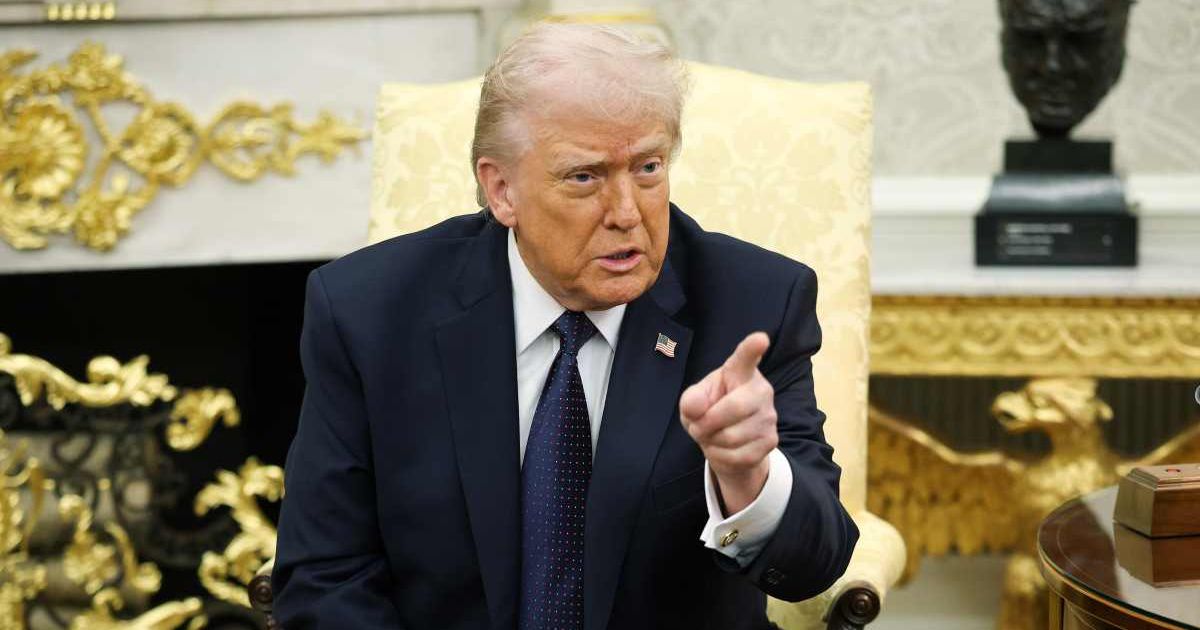 President Donald Trump takes questions from the media during a bilateral meeting with German Chancellor Friedrich Merz in the Oval Office of the White House on March 03, 2026 (Cover Image Source: Getty Images | Photo by Win McNamee)