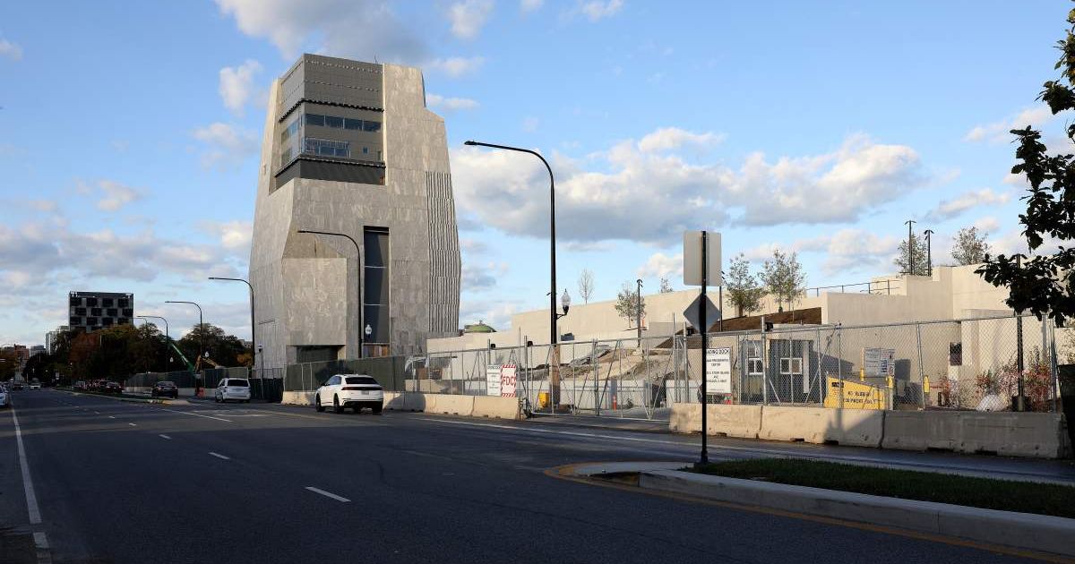 Construction continues on The Barack Obama Presidential Center, designed by Tod Williams Billie Tsien Architects and Interactive Design Architects, and photographed on October 19, 2025 (Cover Image Source: Getty Images | Photo by Raymond Boyd)