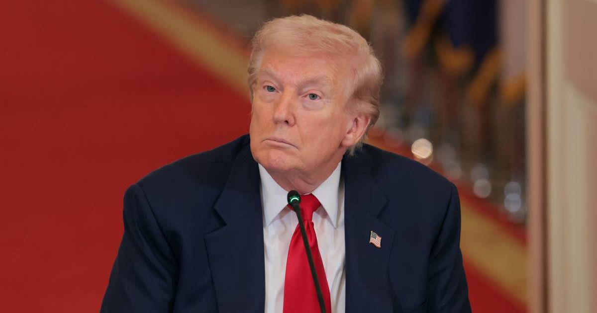 President Donald Trump looks on during a roundtable discussion on college sports in the East Room of the White House on March 06 (Cover Image Source: Getty Images | Photo by Anna Moneymaker)