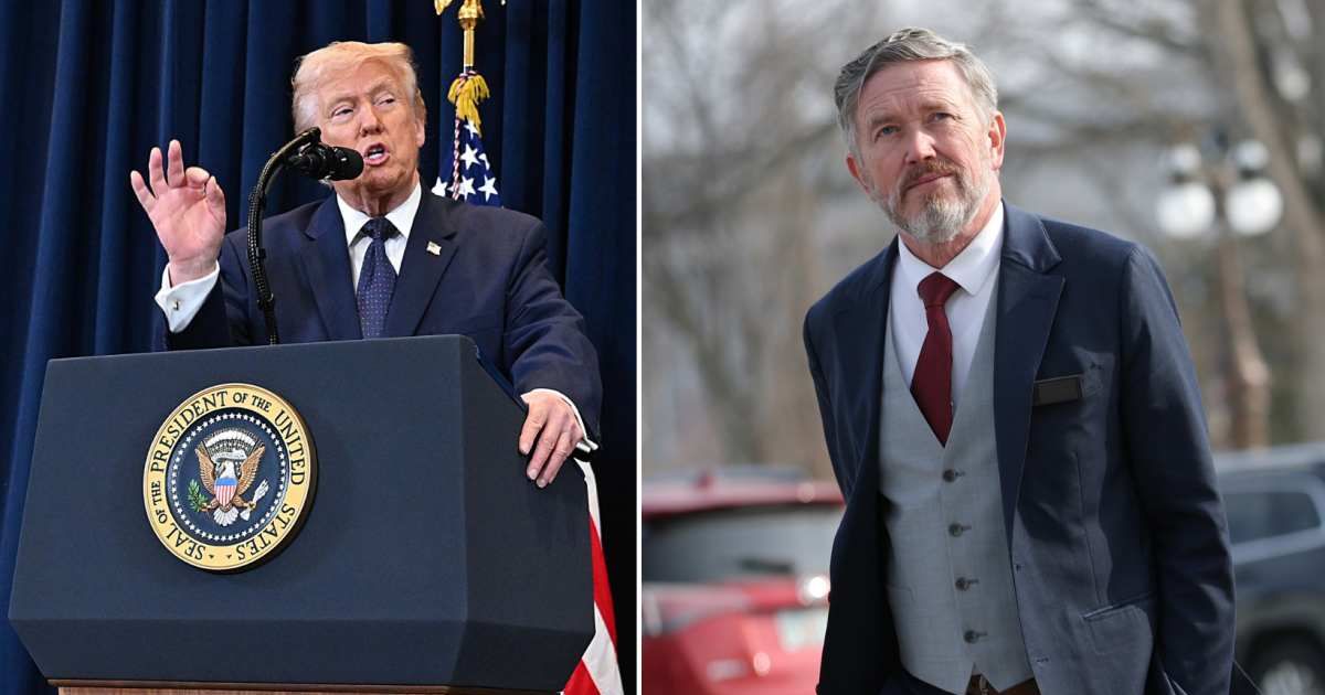 (L) President Trump speaks to reporters at Trump National Doral Miami on March 9; (R) Rep. Thomas Massie arrives for a House vote on the funding bill to reopen the government on February 3 (Cover Image Source: Getty Images | (L) Photo by Roberto Schmidt |