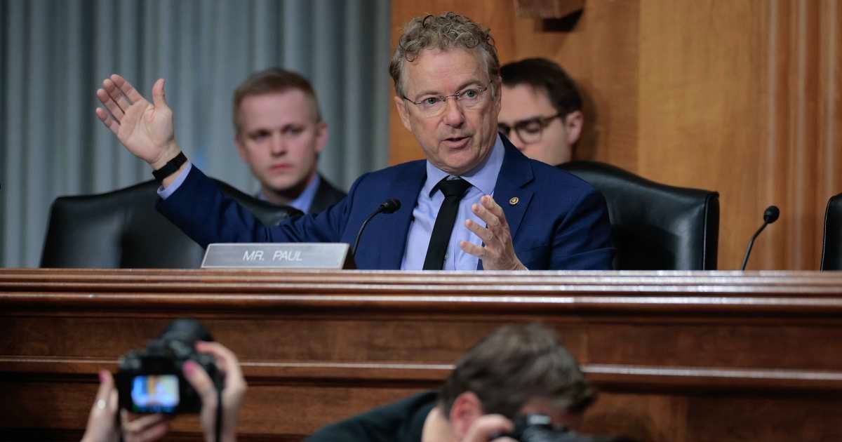 Senate Foreign Relations Committee member Sen. Rand Paul (R-KY) questions U.S. Secretary of State Marco Rubio as he testifies before the Committee in the Dirksen Senate Office Building on Capitol Hill on January 28 (Getty Images | Photo by Chip Somodevill