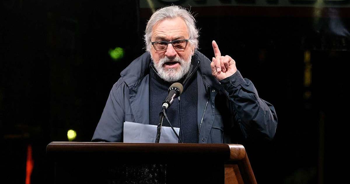 Robert De Niro speaks onstage during the We Stand United NYC Rally outside Trump International Hotel & Tower (Cover image source: Getty Images/Photo by D Dipasupil)