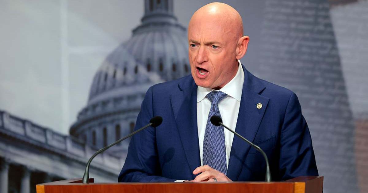 U.S. Sen. Mark Kelly (D-AZ) speaks on the failed grand jury indictment against him during a news conference at the U.S. Capitol on February 11 (Cover Image Source: Getty Images | Photo by Heather Diehl)