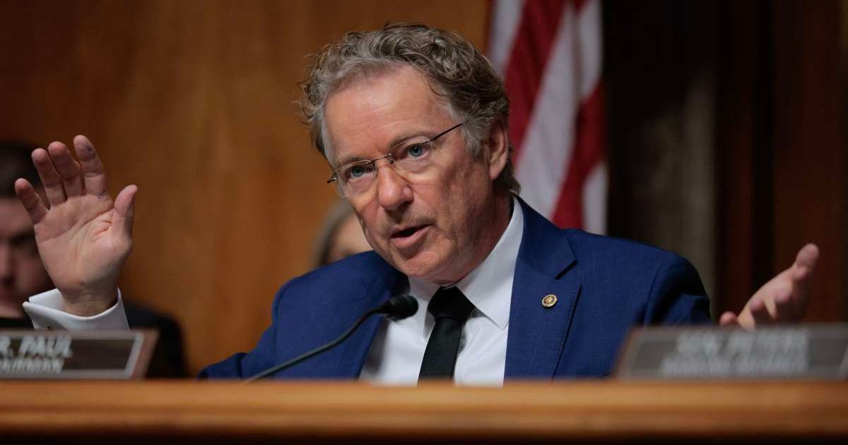 Senator Rand Paul (R-KY) questions U.S. Sen. Markwayne Mullin (R-OK) during his confirmation hearing to be the next Secretary of the DHS (Cover Image Source: Getty Images | Photo by Chip Somodevilla)