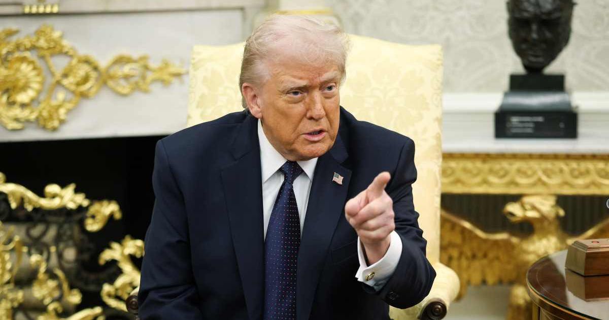 President Donald Trump takes questions from the media during a bilateral meeting with German Chancellor Friedrich Merz in the Oval Office of the White House on March 03, 2026 (Cover Image Source: Getty Images | Photo by Win McNamee)