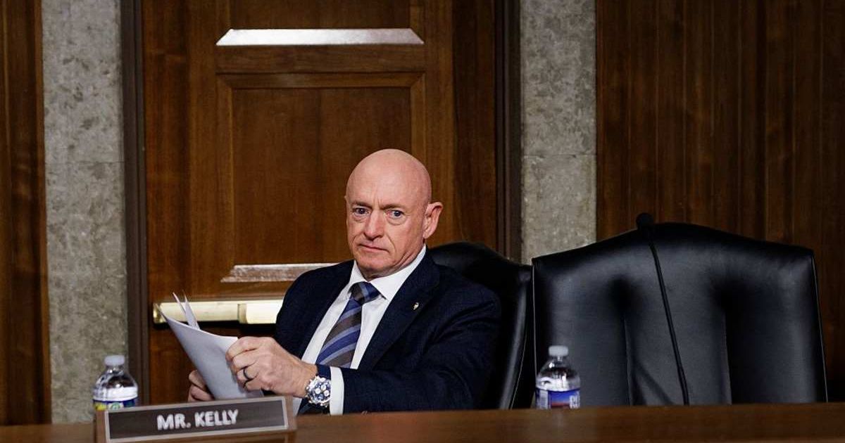 Senator Mark Kelly (D-AZ) takes his seat during a Senate Armed Services Committee Confirmation Hearing on Capitol Hill (Cover Image Source: Getty Images | Photo by Tom Brenner)