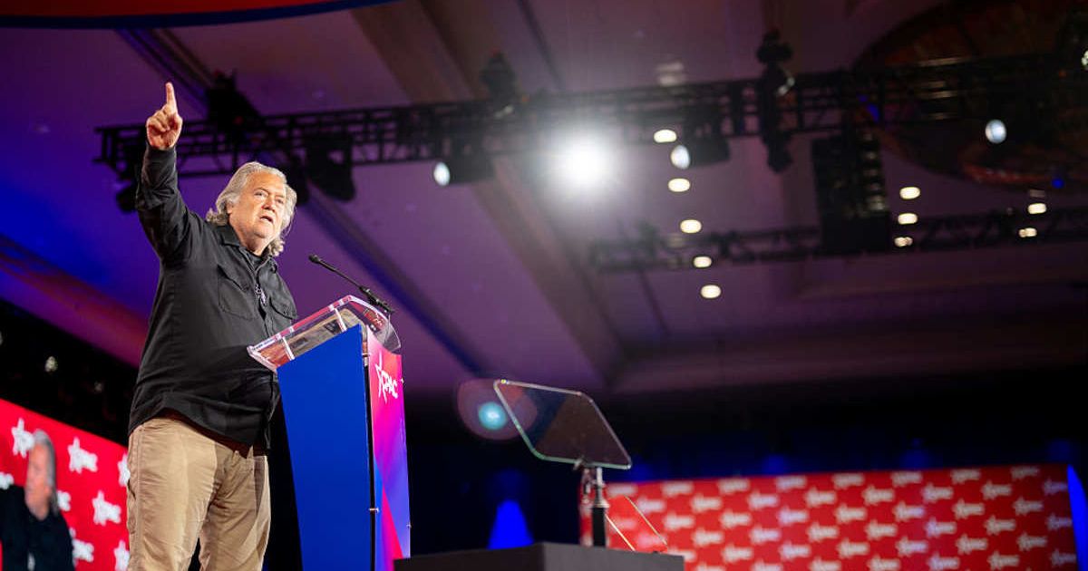 Steve Bannon speaks during CPAC at the Gaylord Texan Resort and Conference Center on March 27, 2026, in Grapevine, Texas (Cover Image Source: Getty Images | Photo by Brandon Bell)