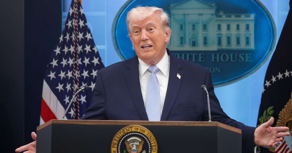 President Donald Trump speaks during a news conference in the James S. Brady Press Briefing Room of the White House on April 06, 2026, in Washington, DC (Cover Image Source: Getty Images | Photo by Alex Wong)