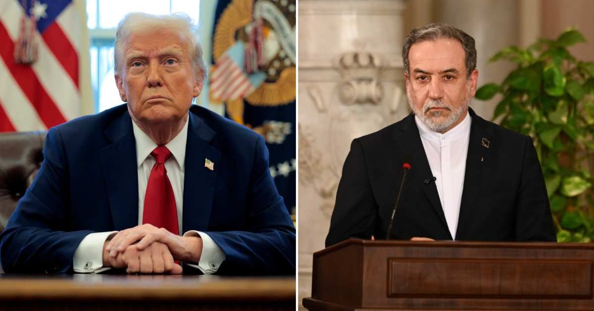 (L) U.S. President Donald Trump talks to reporters from the Resolute Desk; (R) Iranian Foreign Minister Abbas Araghchi attends a joint press conference (Cover Image Source: Getty Images | (L) Photo by Chip Somodevilla; (R) Photo by Sayed Hassan)