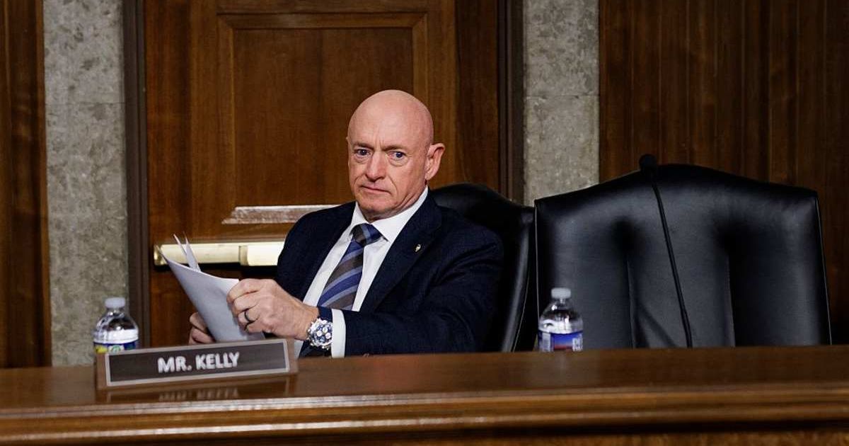 Senator Mark Kelly (D-AZ) takes his seat during a Senate Armed Services Committee Confirmation Hearing on Capitol Hill (Cover Image Source: Getty Images | Photo by Tom Brenner)