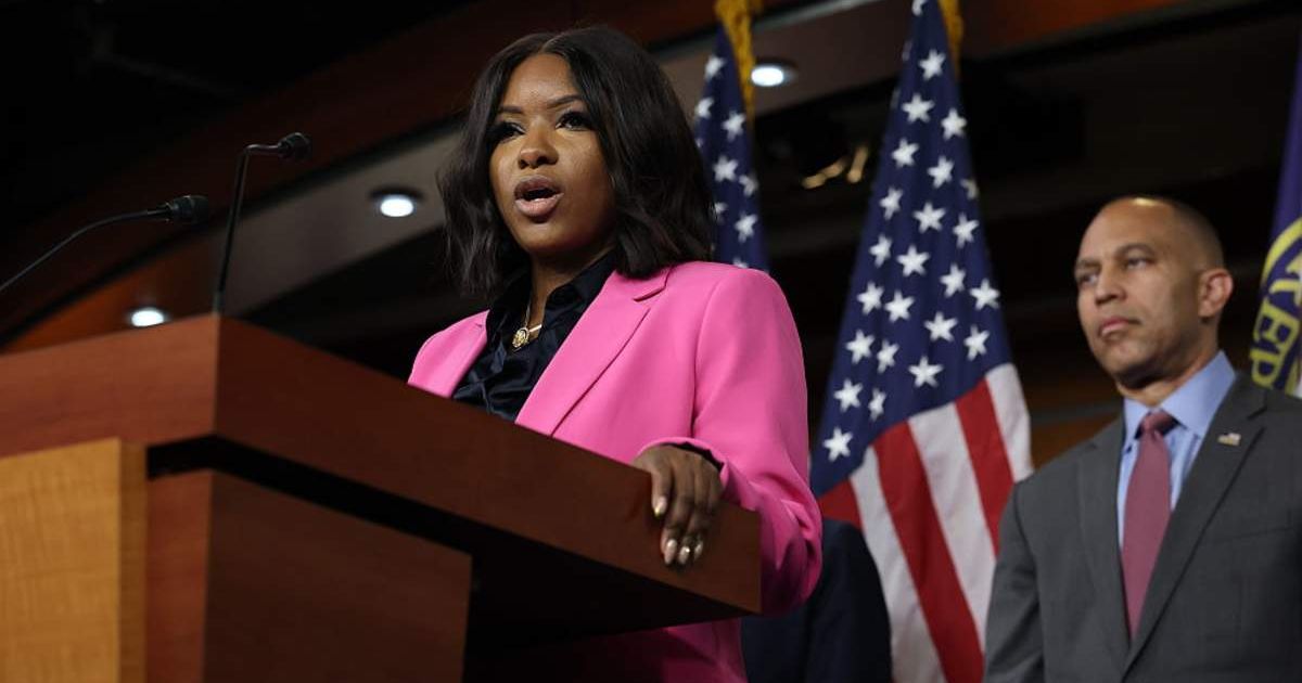  Rep. Jasmine Crockett (D-TX) speaks at a news conference at the U.S. Capitol Building on September 08, 2025(Cover image source: Getty Images/Photo by Anna Moneymaker)