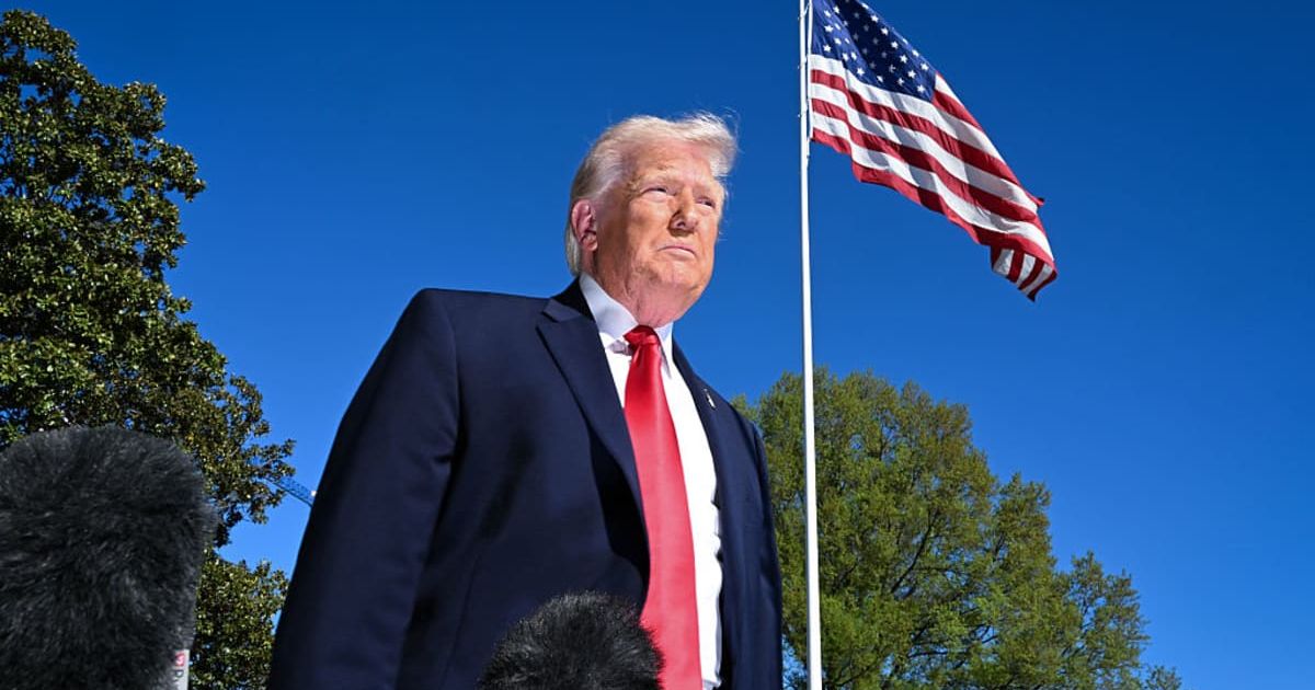 President Donald Trump speaks to the media. (Cover Image Source: Getty Images | Photo by Matt McClain)