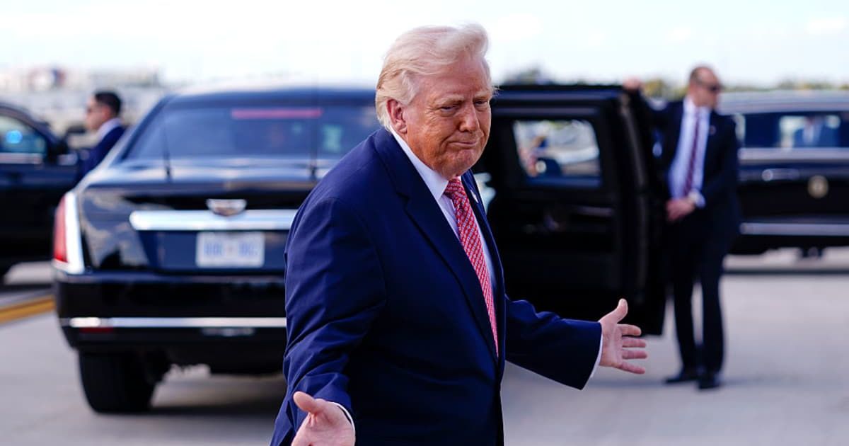 U.S. President Donald Trump speaks to the media after departing Air Force One at Miami International Airport (Cover Image Source: Getty Images | Photo by Nathan Howard)