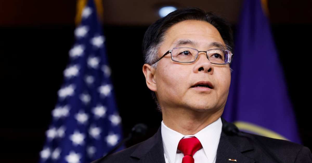 Vice-Chair of the House Democratic Caucus Rep. Ted Lieu (D-CA) speaks at a news conference after a meeting with the caucus at the U.S. Capitol Building (Cover Image Source: Getty Images/Photo by Anna Moneymaker)