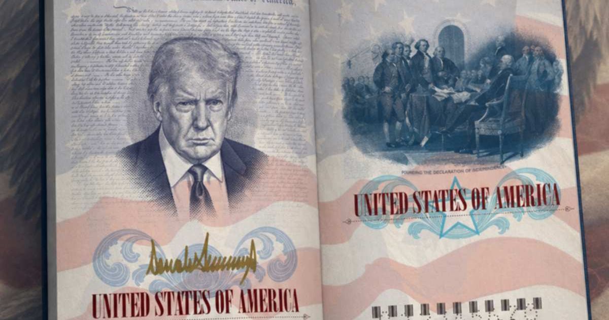 The proposed design of the limited edition U.S. passports (Cover Image Source: X | @WhiteHouse) 