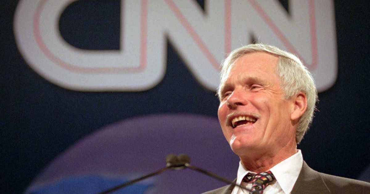 Ted Turner speaks during the CNN World Report Contributors banquet in Atlanta on May 4, 1995 (Cover Image Source: Associated Press | Photo by John Bazemore)