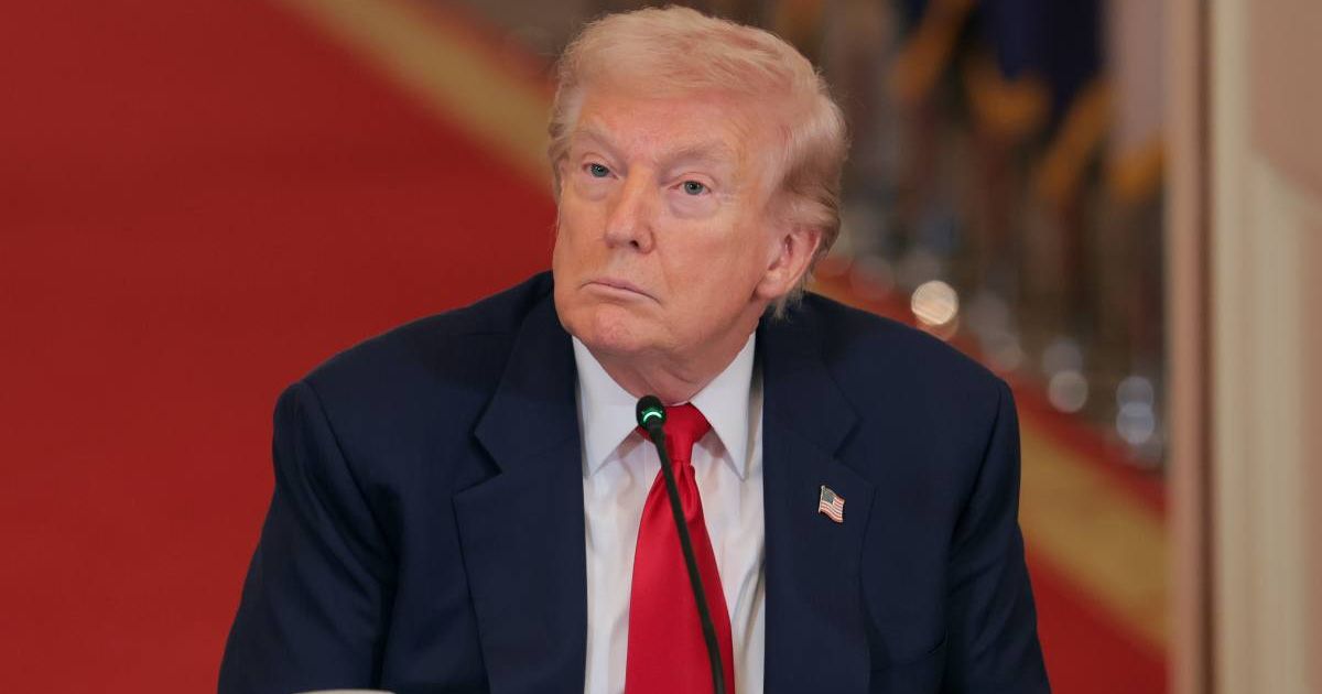 President Donald Trump looks on during a roundtable discussion on college sports in the East Room of the White House on March 06 (Cover Image Source: Getty Images | Photo by Anna Moneymaker)