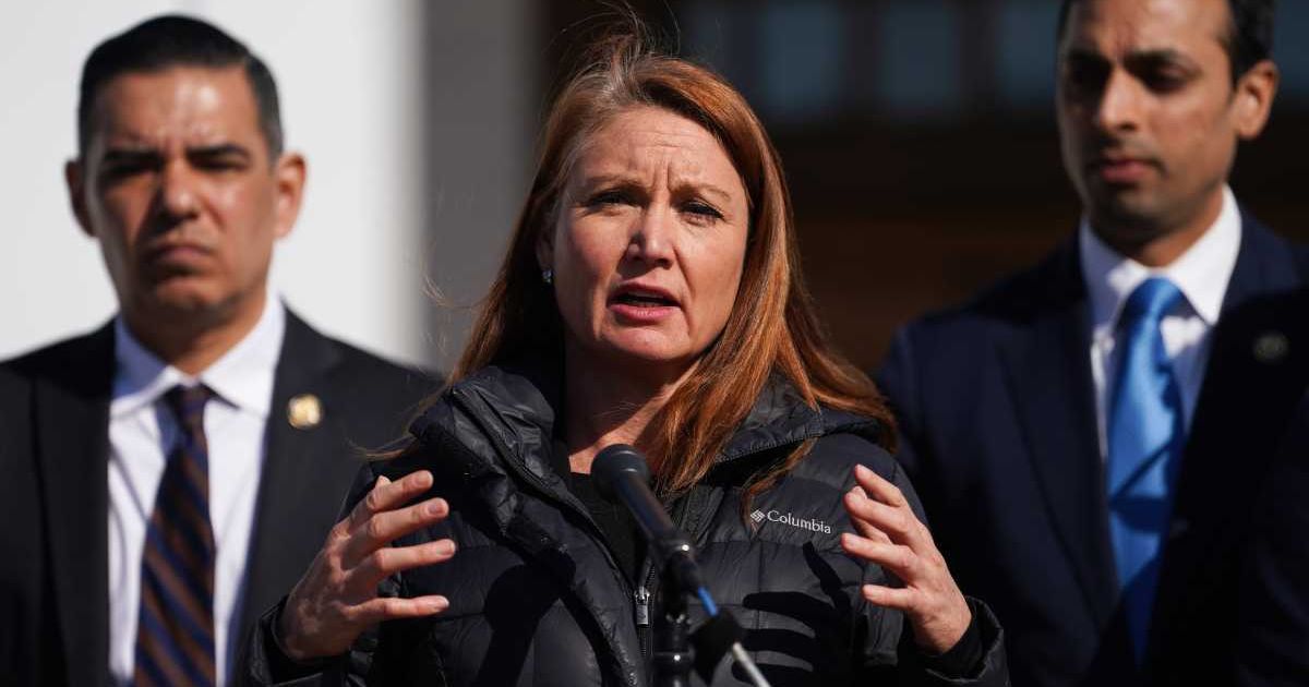U.S. Rep. Melanie Stansbury (D-NM) speaks during a press conference. (Cover Image Source: Photo by David Dee Delgado | Getty Images)