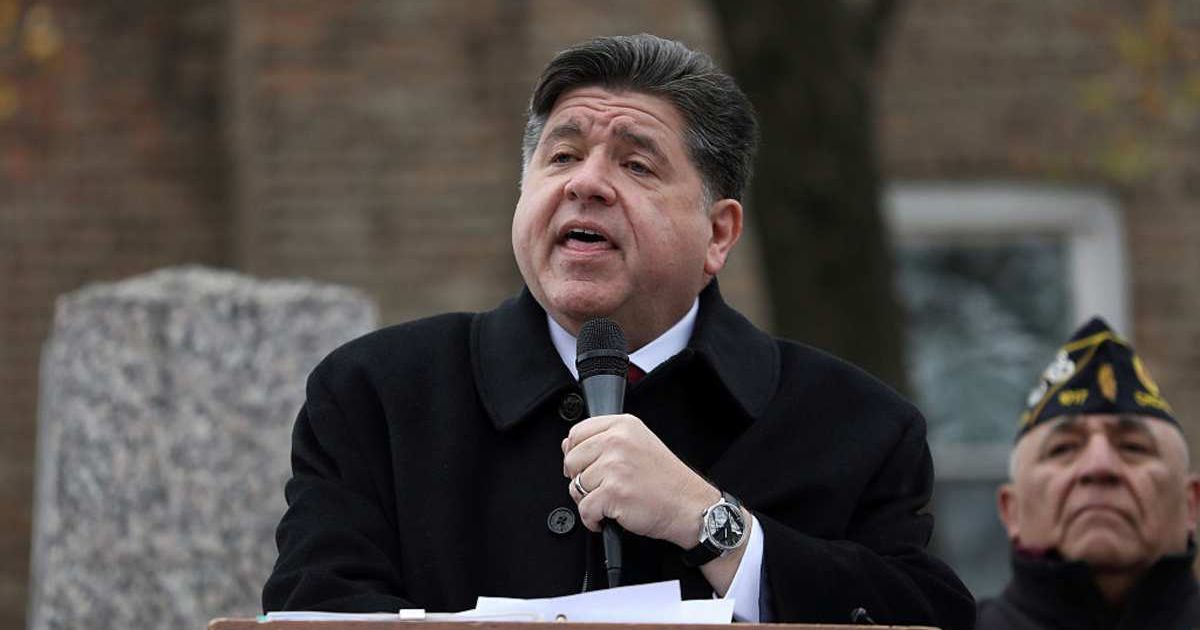 Illinois Gov. JB Pritzker delivers a short speech during a Veterans Day ceremony (Cover image source: Getty Images/Photo by Abel Uribe)