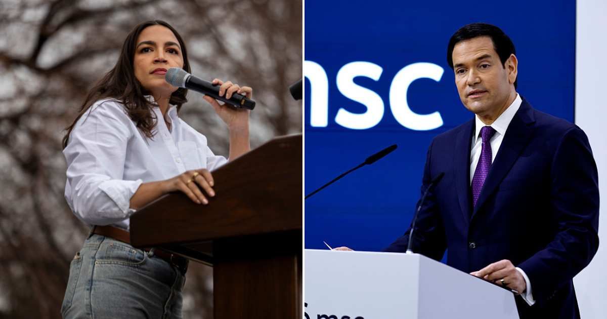 U.S. Rep. Alexandria Ocasio-Cortez and U.S. Secretary of State Marco Rubio (Cover image source: Getty Images | Photo by Chet Strange (L); Photo by Johannes Simon (R))