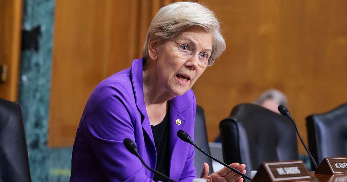 Sen. Elizabeth Warren (D-MA) questions U.S. Trade Representative Jamieson Greer during a Senate Finance Committee hearing (Cover Image Source: Getty Images | Photo by Kayla Bartkowski)