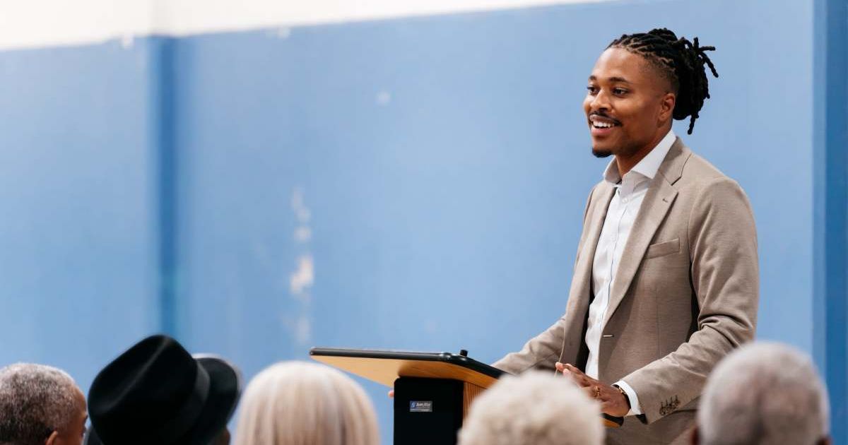 Rep. Malcolm Kenyatta speaks at an event. (Cover Image Source: Facebook | Rep. Malcolm Kenyatta)