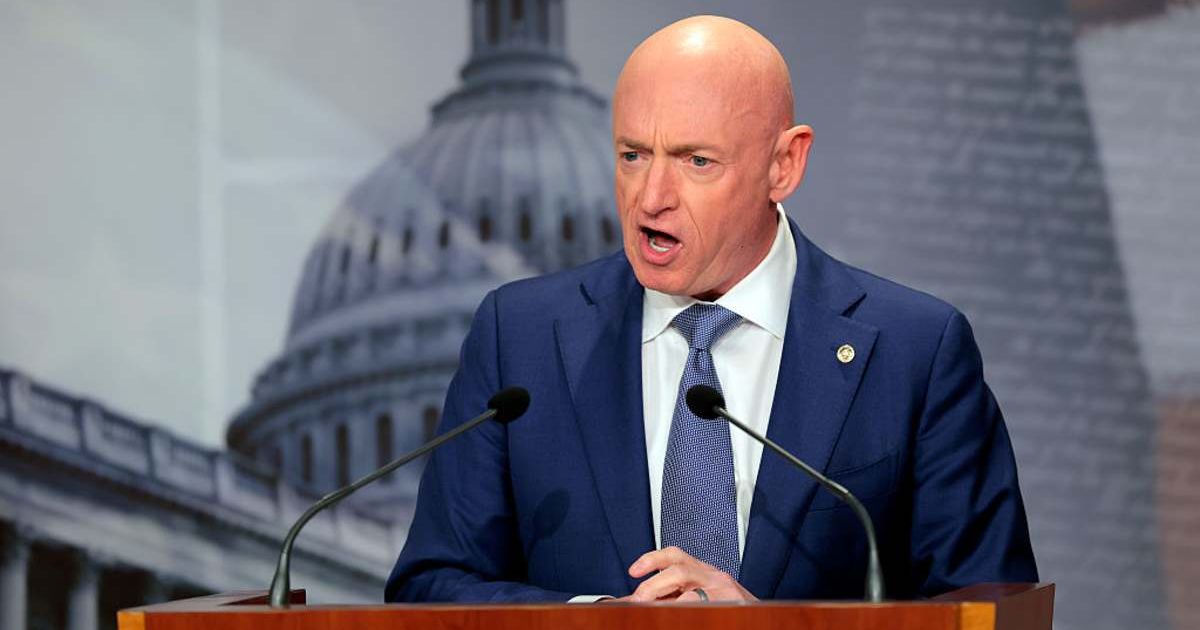 U.S. Sen. Mark Kelly (D-AZ) speaks on the failed grand jury indictment against him during a news conference at the U.S. Capitol on February 11 (Cover Image Source: Getty Images | Photo by Heather Diehl)