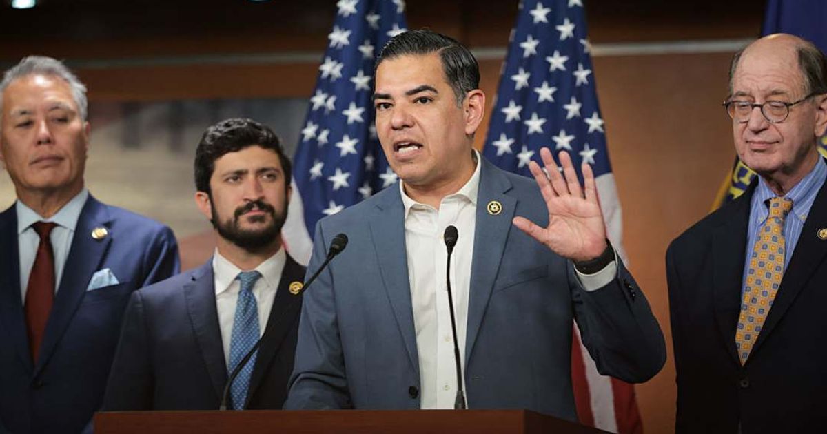 U.S. Rep. Robert Garcia (D-CA) speaks at a press conference at the U.S. Capitol (Image source: Getty Images/Photo by Kayla Bartkowski)