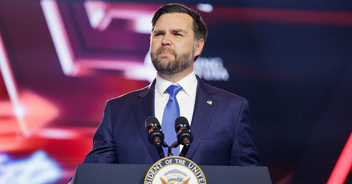 Vice President JD Vance speaks on the final day of Turning Point USA's annual AmericaFest conference (Image Source: Getty Images | Photo by Caylo Seals)