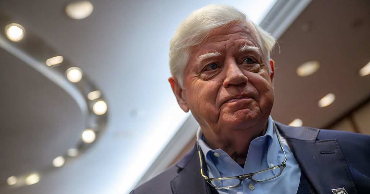 Congressman John Larson exits a press conference at the Legislative Office Building, March 6, 2026 (Cove Image Source: Connecticut Public via Getty Images | Mark Mirko)