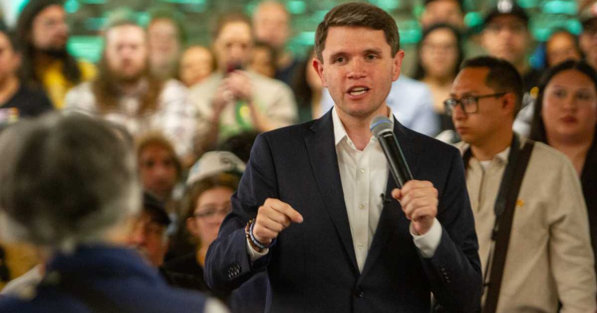 Democratic Texas State Rep. James Talarico speaks to supporters at the Fire Fighters Hall on February 21, 2026, in El Paso, Texas (Cover Image Source: Getty Images | Photo by Alberto Silva Fernandez)