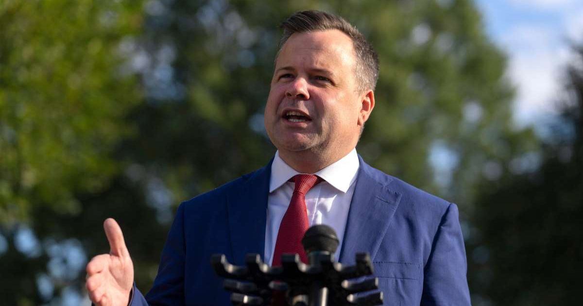 Director of the Federal Housing Finance Agency Bill Pulte speaks with reporters at the White House. (Cover Image Source: AP | Photo by Mark Schiefelbein)