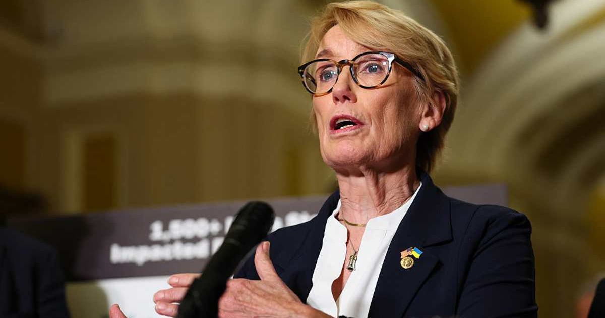 Sen. Maggie Hassan (D-NH) gives a statement after a policy luncheon with Democratic senators at the U.S. Capitol (Cover Image Source: Getty Images | Photo by Michael M. Santiago)