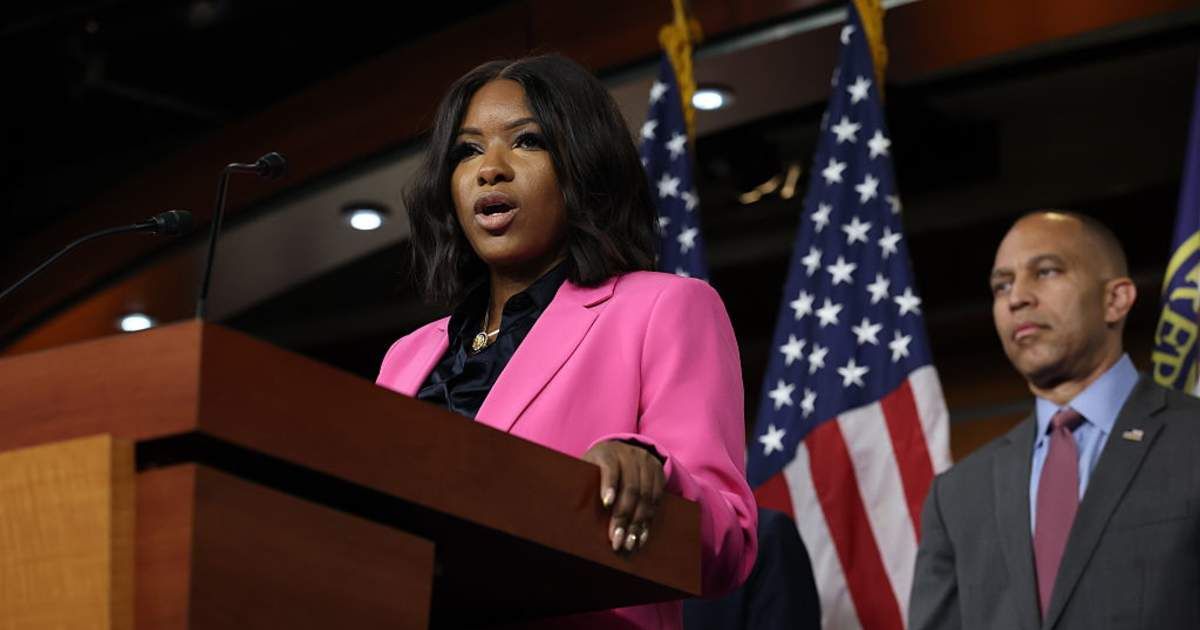  Rep. Jasmine Crockett (D-TX) speaks at a news conference at the U.S. Capitol Building on September 08, 2025 (Cover Image Source: Getty Images | Photo by Anna Moneymaker)