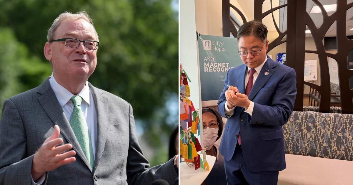 (L) White House economic adviser Kevin Hassett and (R) Rep. Ted Lieu (Cover Image Source: (L) AP | Photo by Jose Luis Magana; (R) Facebook | @RepTedLieu)