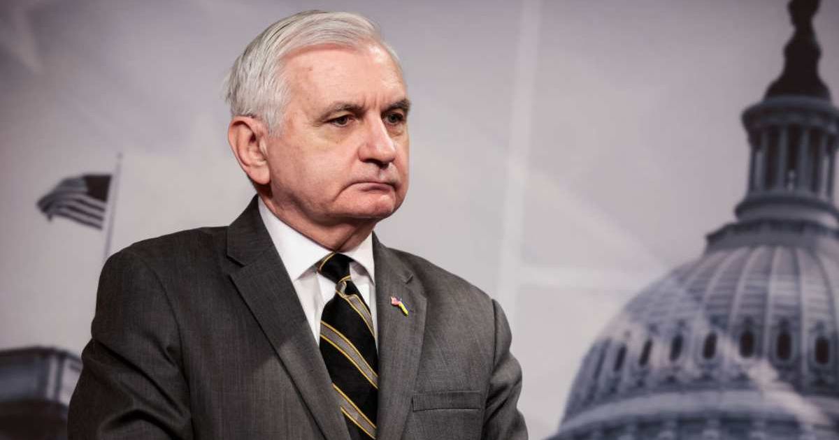 Sen. Jack Reed (D-RI)  during a news conference on the introduction of Protection from Abusive Passengers Act at the U.S. Capitol Building (Cover image source: Getty Images/Photo by Anna Moneymaker)