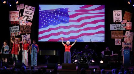 Hollywood stars take aim at Trump, defend First Amendment rights