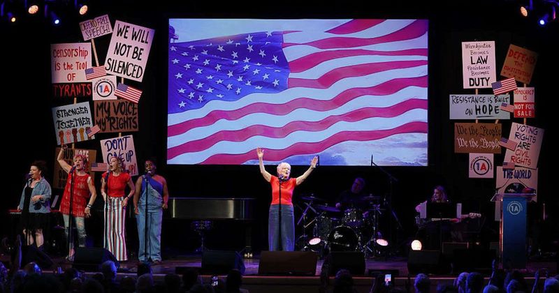 Hollywood stars take aim at Trump, defend First Amendment rights