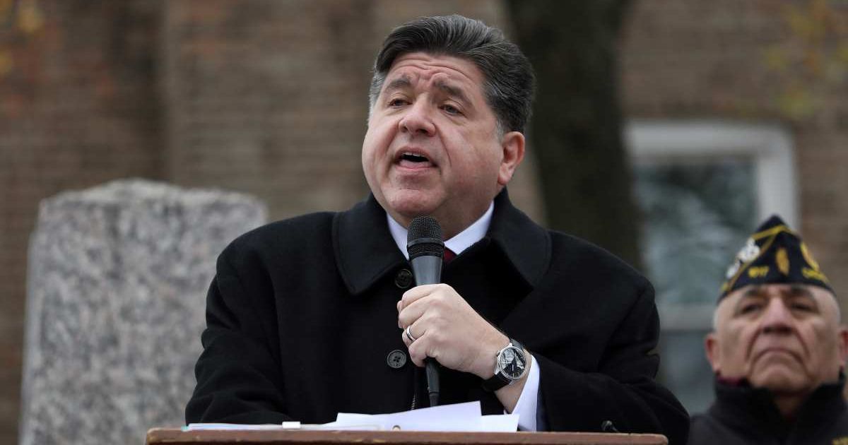 Illinois Gov. JB Pritzker delivers a short speech during a Veterans Day ceremony on November 11, 2025, in Chicago, Illinois (Cover Image Source: Getty Images | Photo by Abel Uribe)