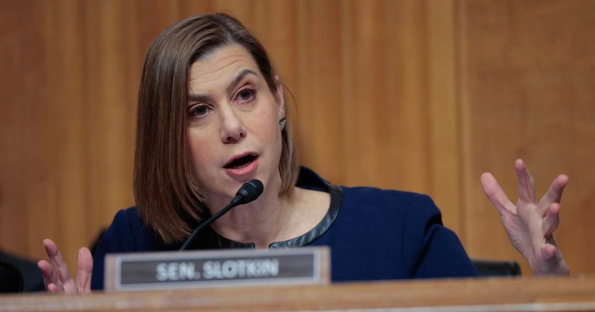Sen. Elissa Slotkin (D-MI) questions U.S. Sen. Markwayne Mullin (R-OK) during his confirmation hearing to be the next DHS Secretary, on March 18, 2026 (Cover Image Source: Getty Images | Photo by Chip Somodevilla)