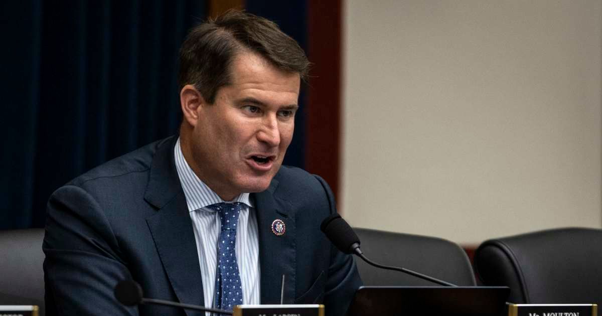 U.S. Rep. Seth Moulton speaks during a House Subcommittee on Railroads, Pipelines, and Hazardous Materials hearing in Washington, DC (Cover Image Source: Getty Images | Photo by Samuel Corum)