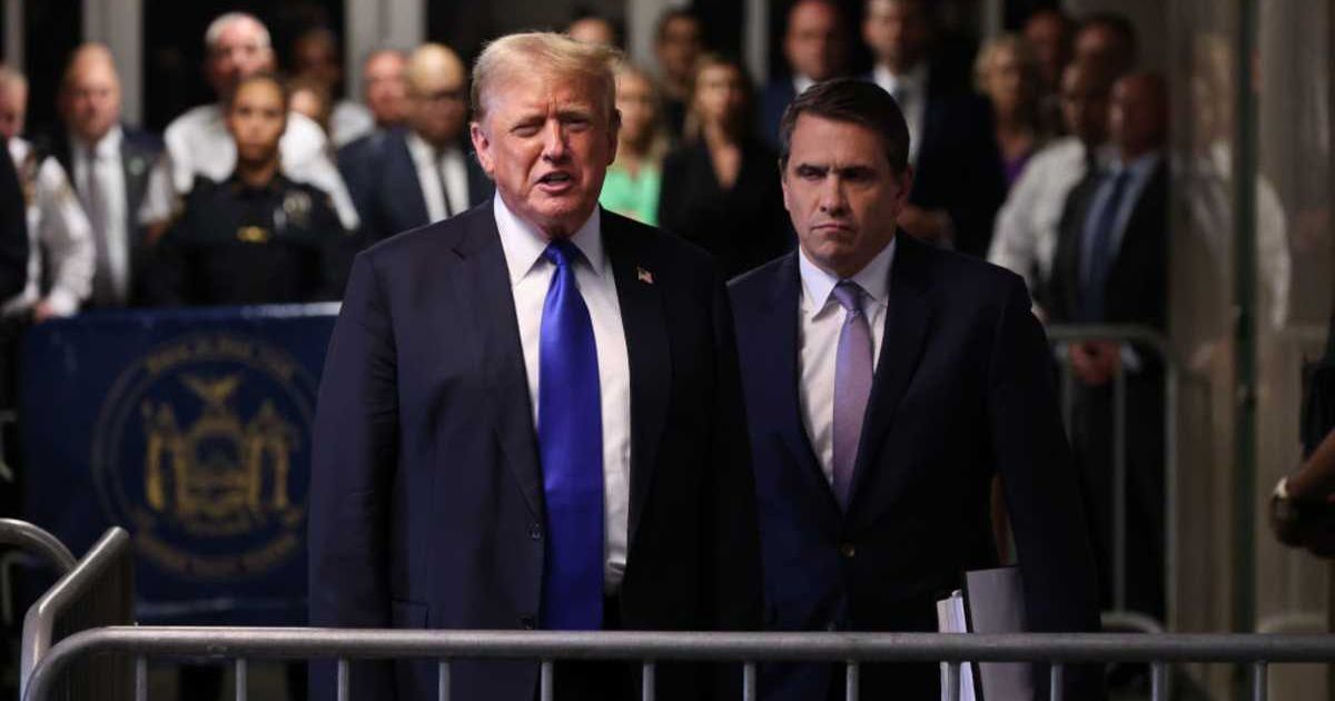 President Donald Trump (before his second term) gives brief remarks alongside his attorney, Todd Blanche, after the conclusion of his hush money on May 30, 2024 (Cover Image Source: (Getty Images | Photo by Michael M. Santiago)