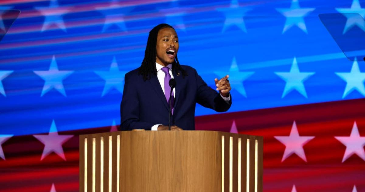 Rep. Malcolm Kenyatta speaks on stage during the second day of the Democratic National Convention on August 20, 2024 (Cover Image Source: Getty Images | Photo by Chip Somodevilla)