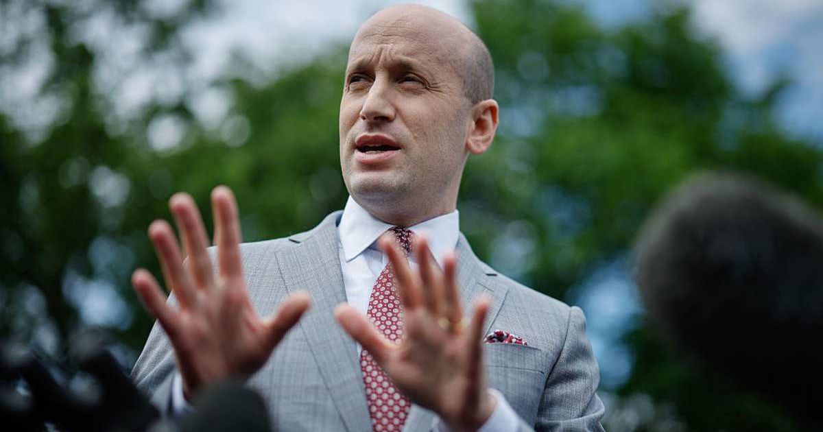 White House Deputy Chief of Staff Stephen Miller talks to reporters outside of the White House West Wing (Cover Image Source: Getty Images | Photo by Chip Somodevilla)