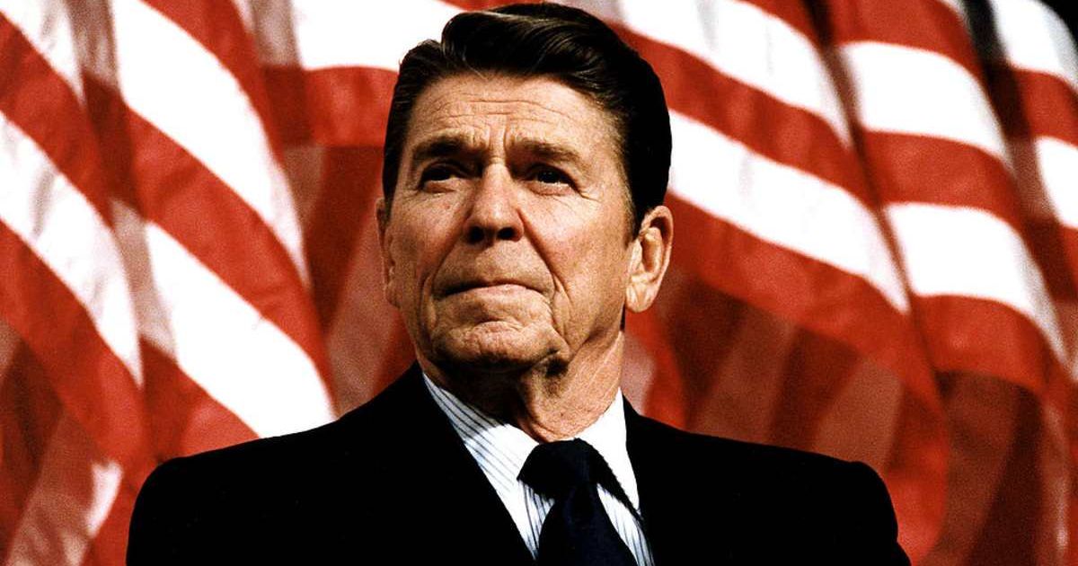 U.S. President Ronald Reagan speaks at a rally for Senator Durenberger February 8, 1982. (Cover image source: Getty Images/Photo by Michael Evans/The White House)