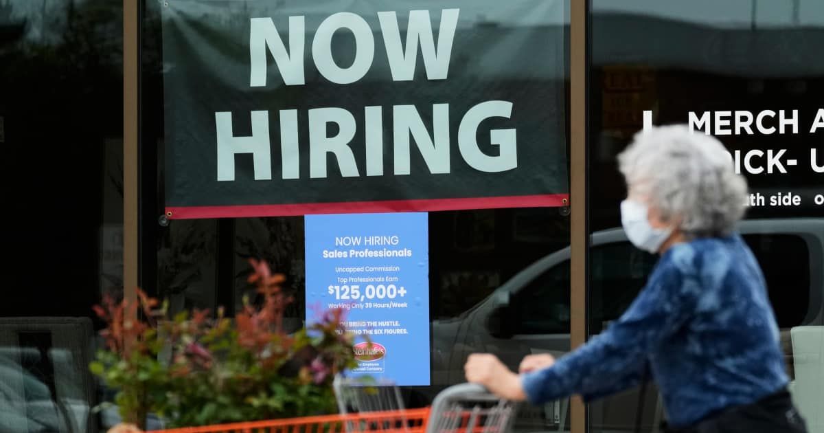 A hiring sign for sales professionals is displayed at a store in Vernon Hills, Illinois. (Cover Image Source: AP | Photo by Nam Y. Huh)