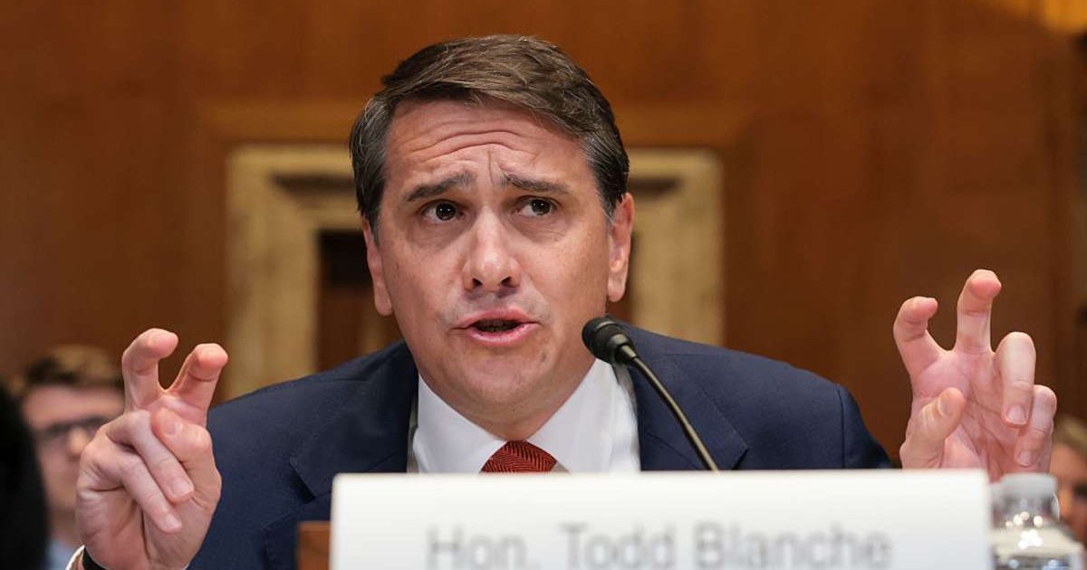 Acting U.S. Attorney General Todd Blanche testifies during a Senate Committee on Appropriations, Subcommittee on Commerce, Justice, Science, and Related Agencies hearing (Image Source: Getty Images | Photo by Anna Moneymaker)