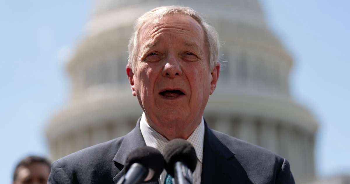 Sen. Dick Durbin, D-Ill., speaks during a news conference (Cover image source: AP Photo/ Photo by Jose Luis Magana)